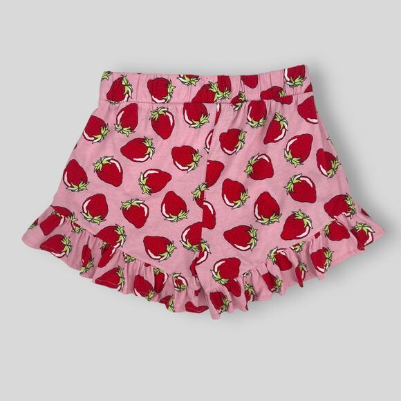 ASOS DESIGN Strawberry Print Ruffle Shorts Pink Size US 4 - Picture 2 of 6